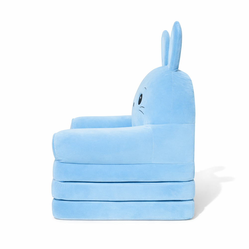 Fotoliu-șezlong de pluș pentru copii în formă de Iepuraș Albastru