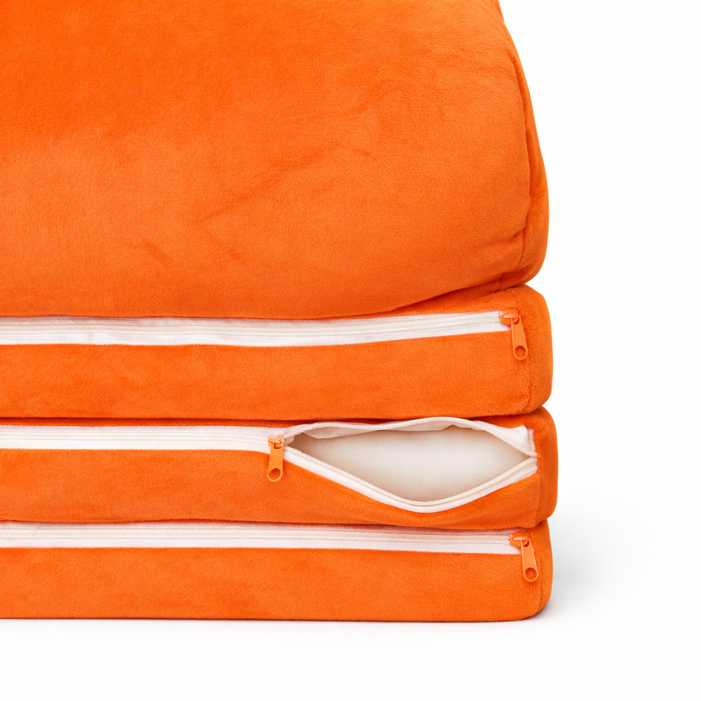 Fotoliu-șezlong moale cu 3 secțiuni în formă de Pisicuță Portocalie