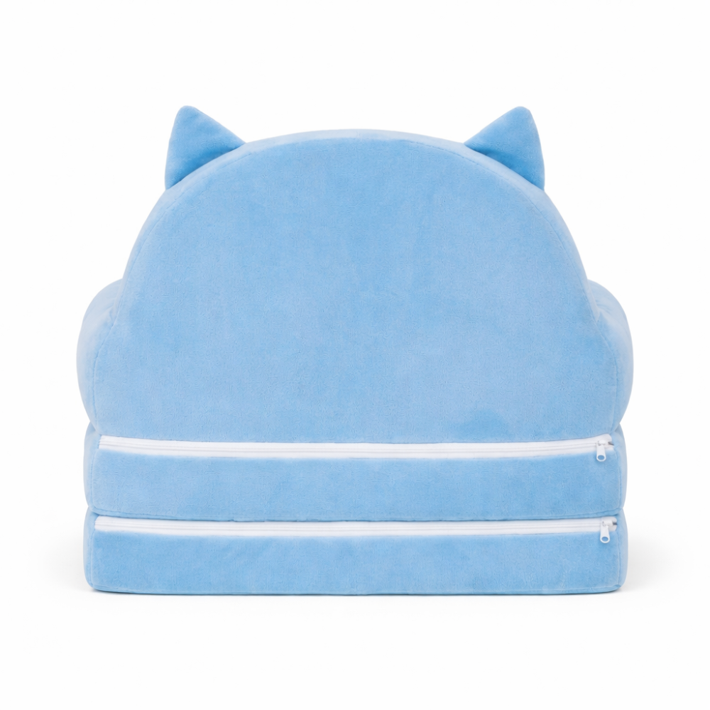 Детское мягкое кресло лежак в виде совёнка с раскладным спальным местом на две секции