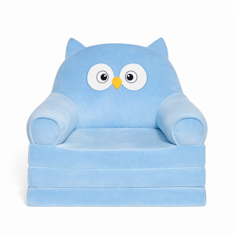 Fotoliu moale pliabil pentru copii Bufniță