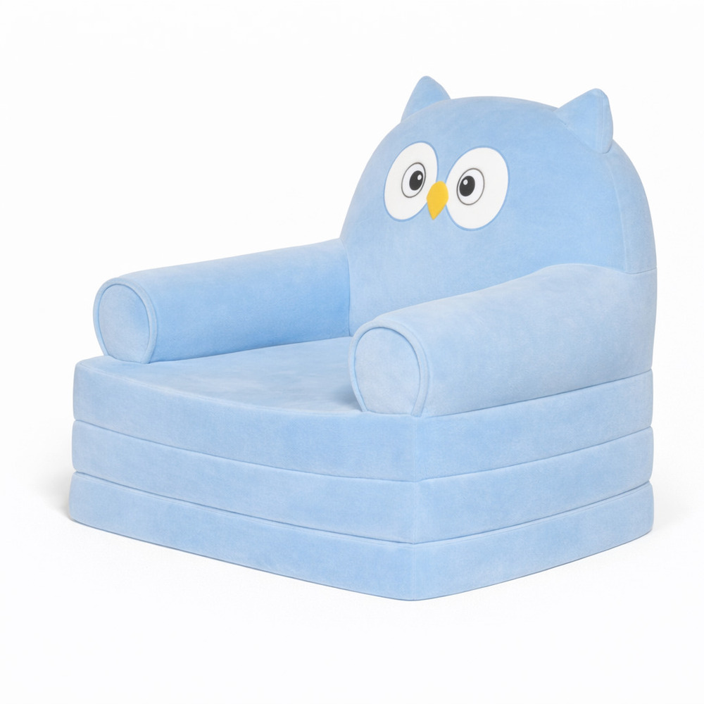 Fotoliu moale pliabil pentru copii Bufniță