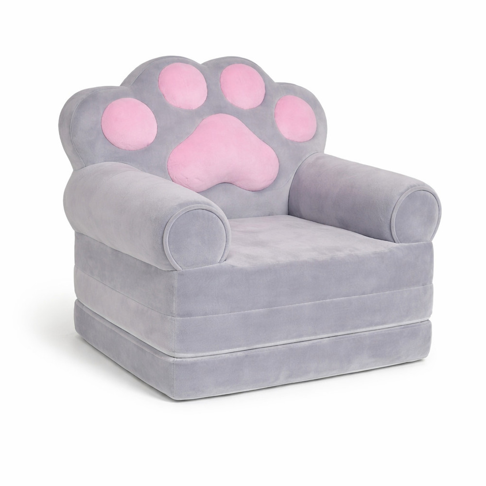 Детское мягкое кресло-трансформер с раскладным местом в форме Лапки