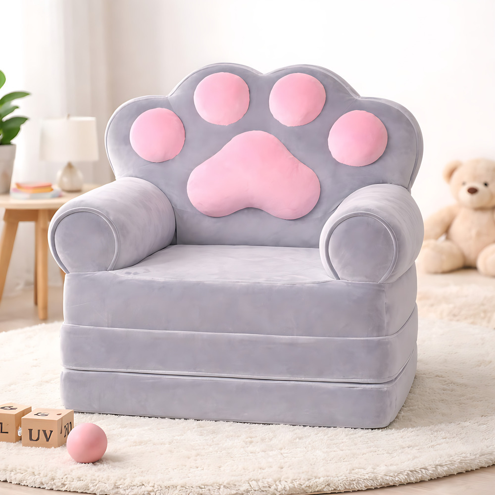 Детское мягкое кресло-трансформер с раскладным местом в форме Лапки