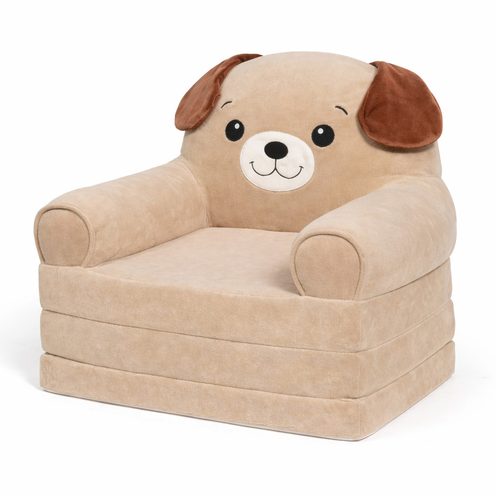 Fotoliu-transformer moale pentru copii în formă de Cățeluș cu loc pliabil