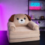 Fotoliu-transformer moale pentru copii în formă de Cățeluș cu loc pliabil