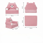 Детское мягкое раскладное кресло-кровать в виде Розового Медвежонка с комфортным спальным местом, на две секции