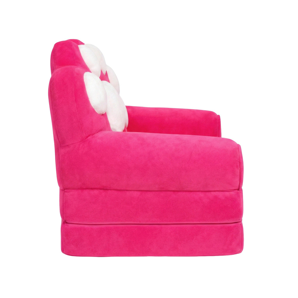 Детское мягкое кресло трансформер в форме красной лапки с раскладным спальным местом на два отделения