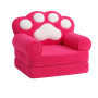 Детское мягкое кресло трансформер в форме красной лапки с раскладным спальным местом на два отделения