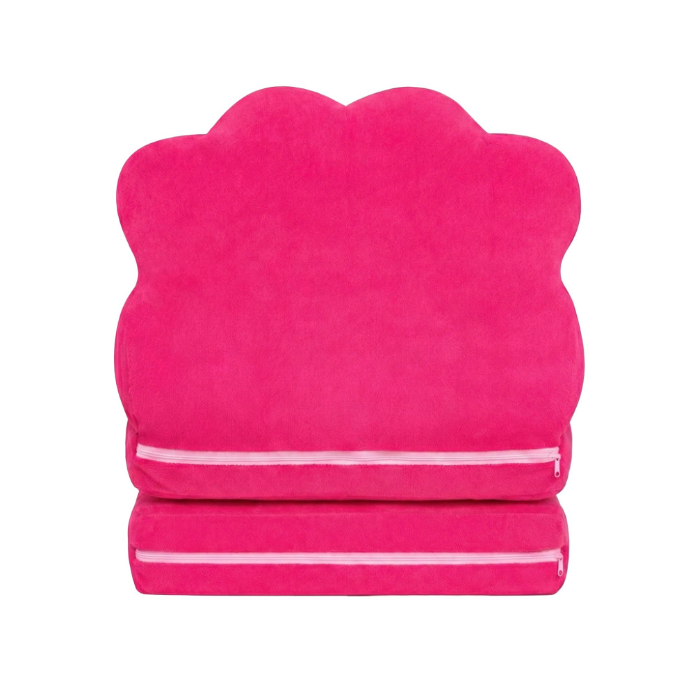 Детское мягкое кресло трансформер в форме красной лапки с раскладным спальным местом на два отделения