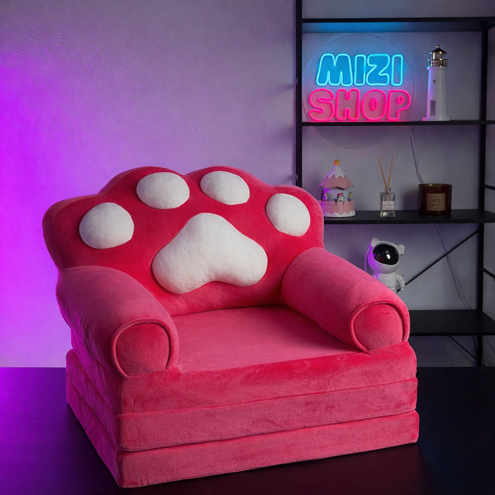 Fotoliu-transformer moale pliabil pentru copii în formă de Lăbuță Roșie