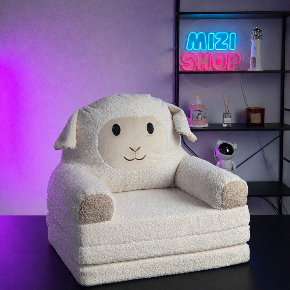 Fotoliu-transformer moale pliabil pentru copii în formă de Oiță