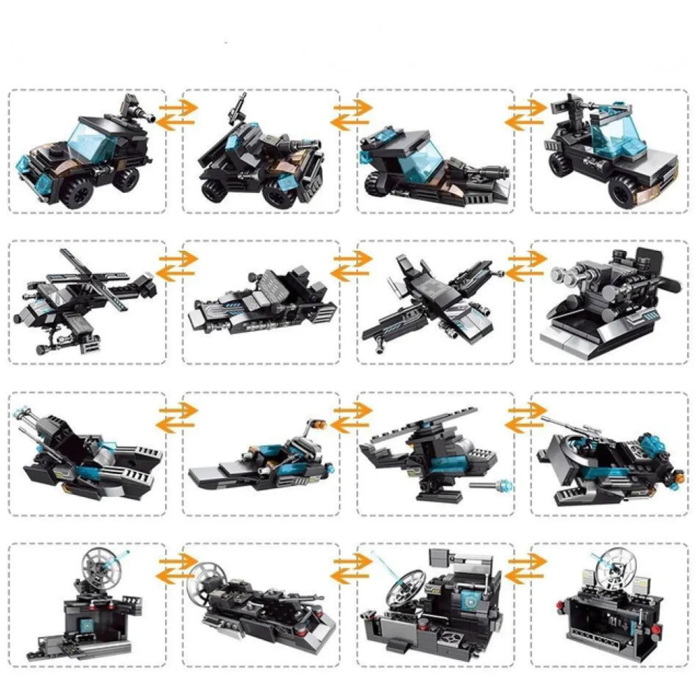 Полицейский двигательный конструктор 3в1, 903 деталей