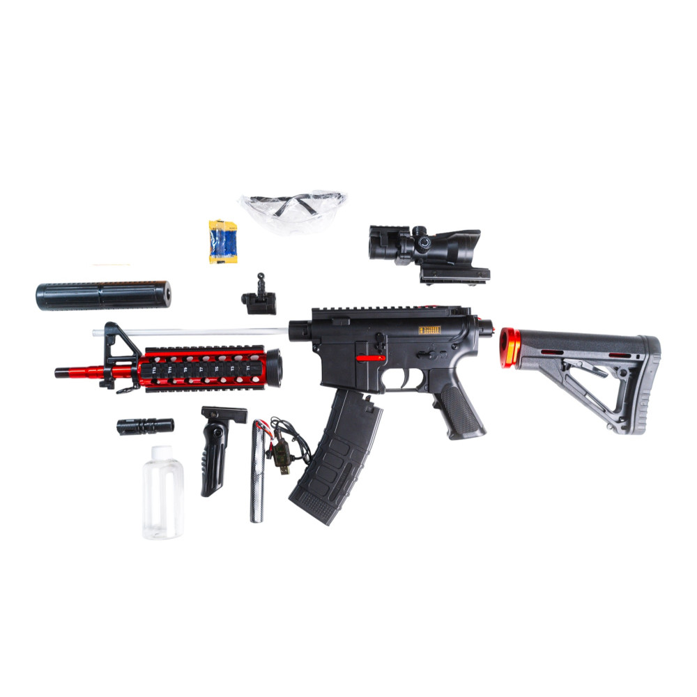 Автомат M4A1 на орбизах, аккумуляторный, красно-черный