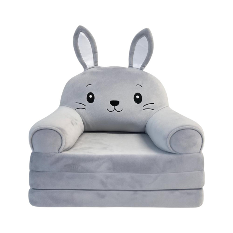 Fotoliu-șezlong de pluș pentru copii în formă de Iepuraș