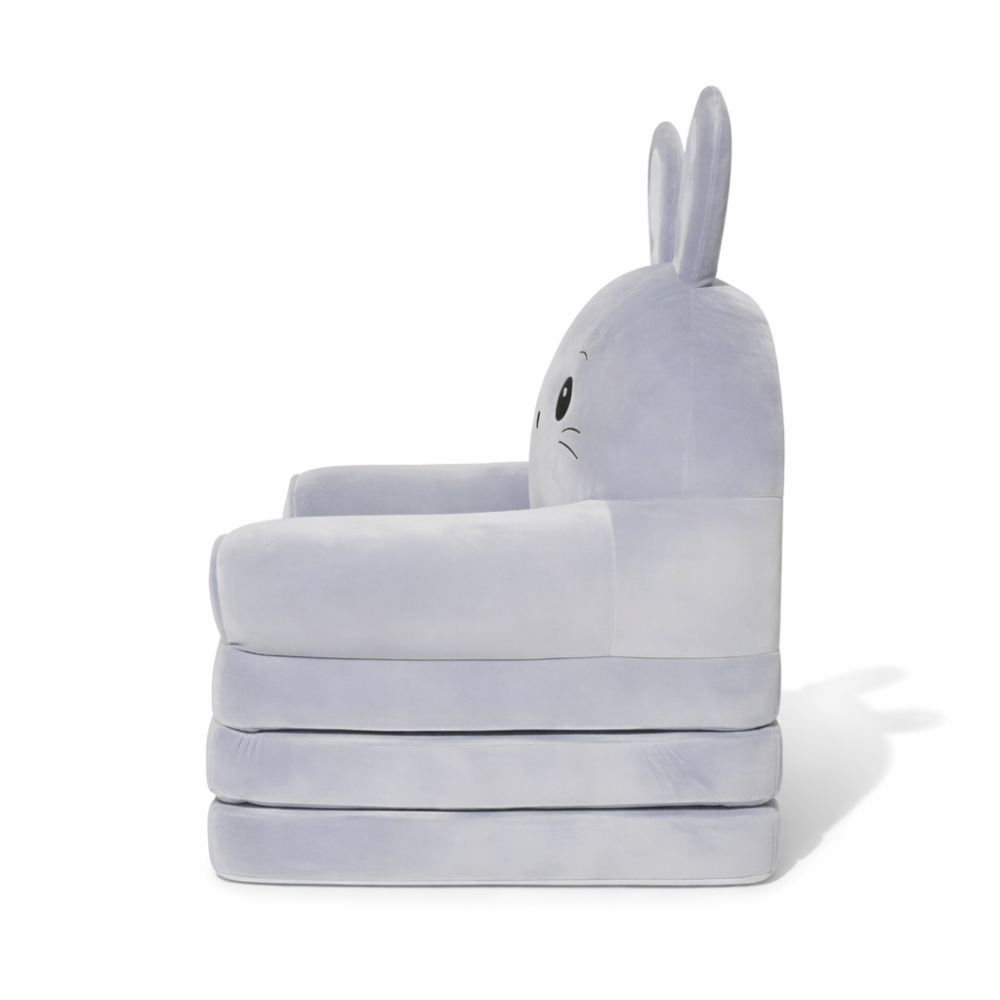 Fotoliu-șezlong de pluș pentru copii în formă de Iepuraș