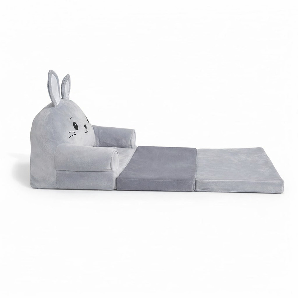 Fotoliu-șezlong de pluș pentru copii în formă de Iepuraș