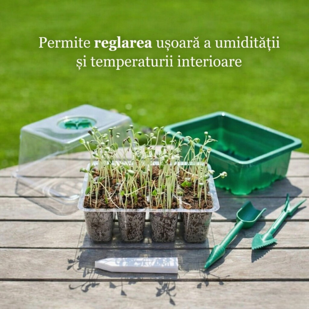 Mini seră pentru copii pentru răsaduri cu iluminare LED și cronometru