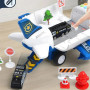 Set de joacă pentru copii avion-parcare de poliție pentru mașinuțe