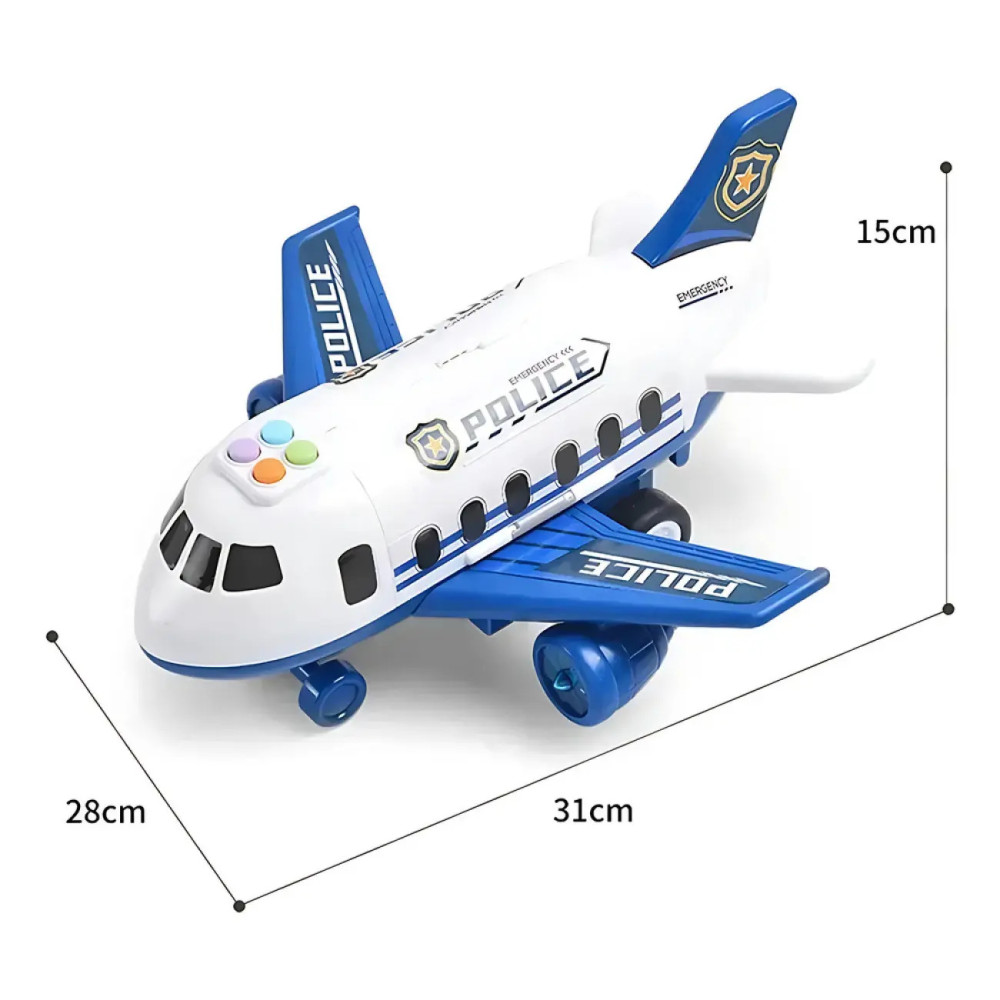 Set de joacă pentru copii avion-parcare de poliție pentru mașinuțe