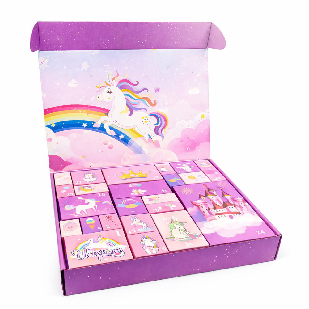 Адвент календарь для девочки с украшениями и аксессуарами единорог 24 сюрприза