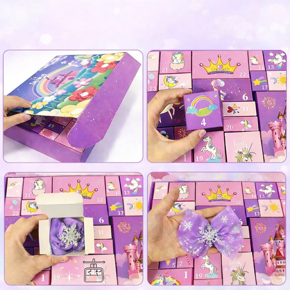 Адвент календарь для девочки с украшениями и аксессуарами единорог 24 сюрприза